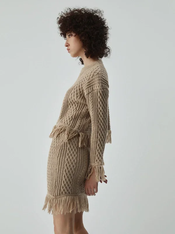 tassel-hem-cable-knit-two-piece-long-sleeve-skirt-set