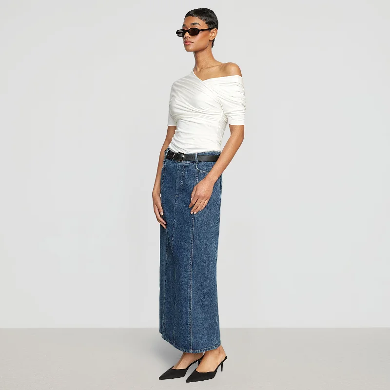 Thalia Ruched Off-Shoulder Tee