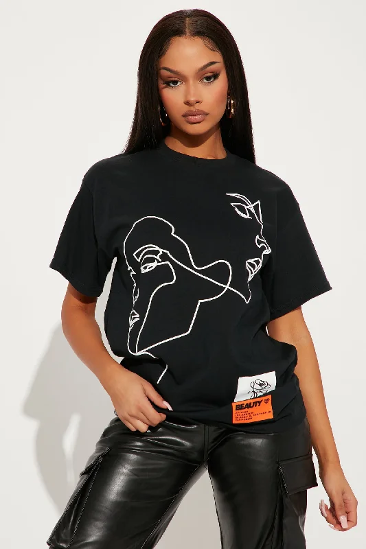 Twin Flame Graphic T-Shirt - Black