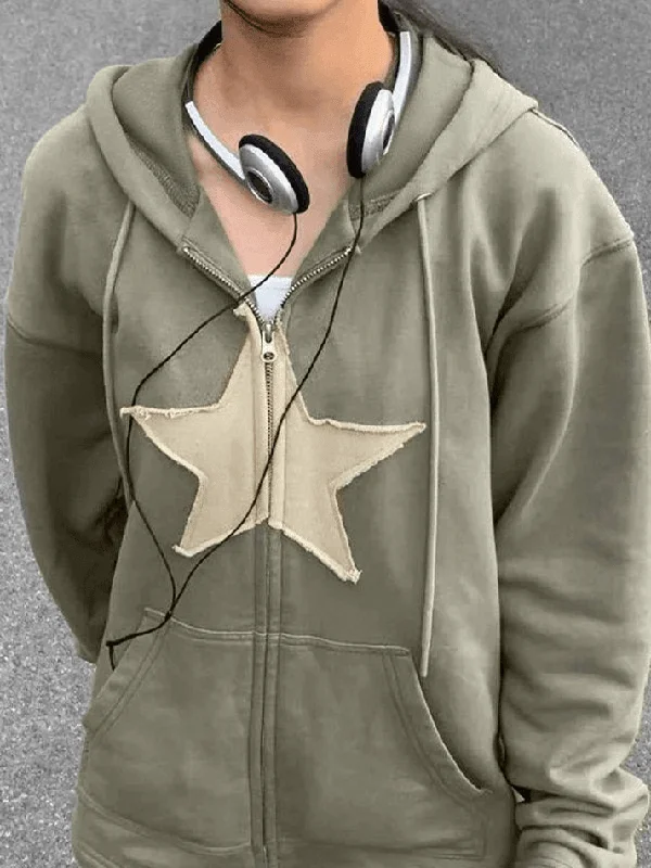 vintage-star-patch-baggy-zip-up-hoodie