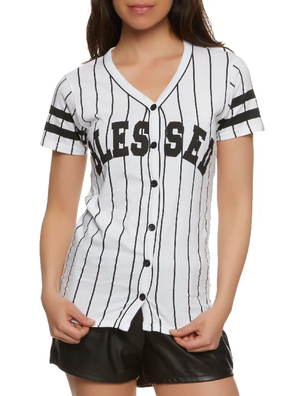 Blessed Pinstripe Baseball Shirt