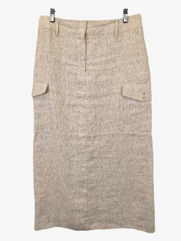 Witchery Essential Linen Cargo Midi Skirt Size 10