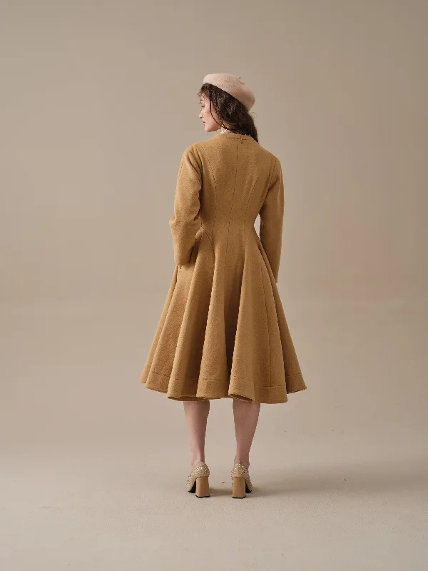 wool-coat-midi-coat-100-wool-coat-elegant-women-coat-winter-wool-coat-flared-wool-1950-coat-linennaive